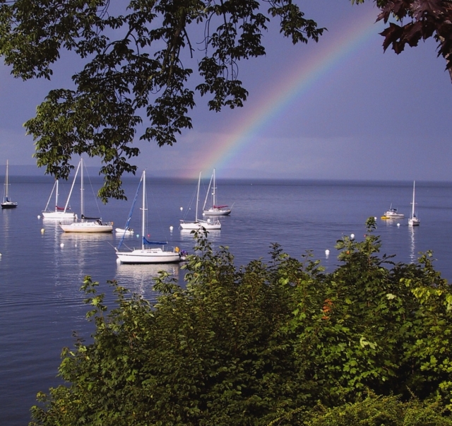 Rainbow over Penobscot Bay in Bayside